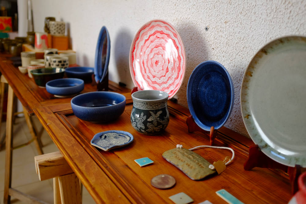 Abby Walworth's atelier at Mas Pinède et Pierre in Provence Occitane, France